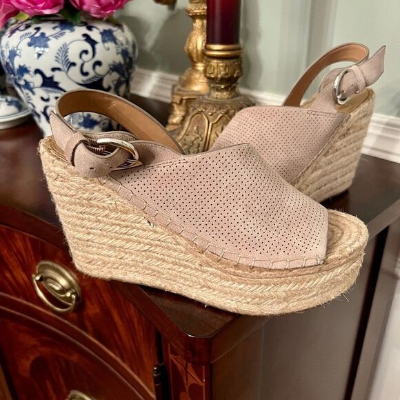 EEUC Women's Marc Fisher Landela Wedge Heel d'Orsay Espadrilles Tan Size 6.5 M - Picture 1 of 8